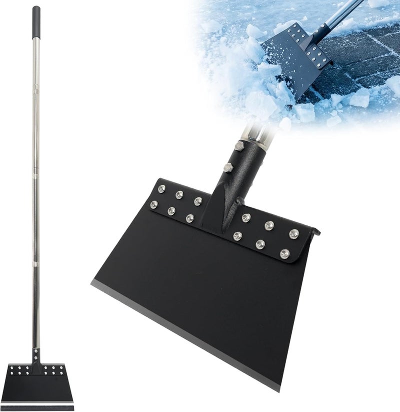 CKLT Ice Scraper for Driveway 65in Garden Flat Shovel Ice Chopper Heavy Duty Multi Weeding Shovel with 11in Spring Steel Blade Floor Scraper for Ice, Snow, Weed，Dirty, Moss, Driveway, Lawn Edging - Image 1